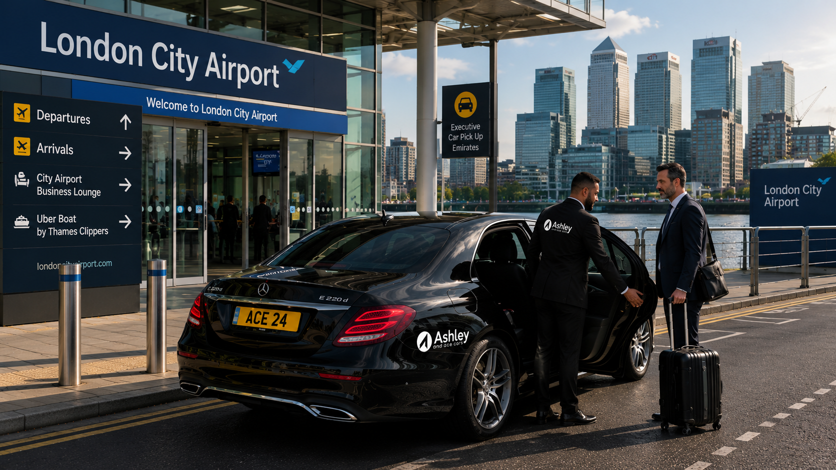 London City Airport transfer with Ashley & Ace Cars